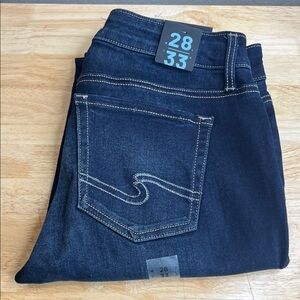 Silver jeans ELYSE straight leg Dark Blue Denim Jeans